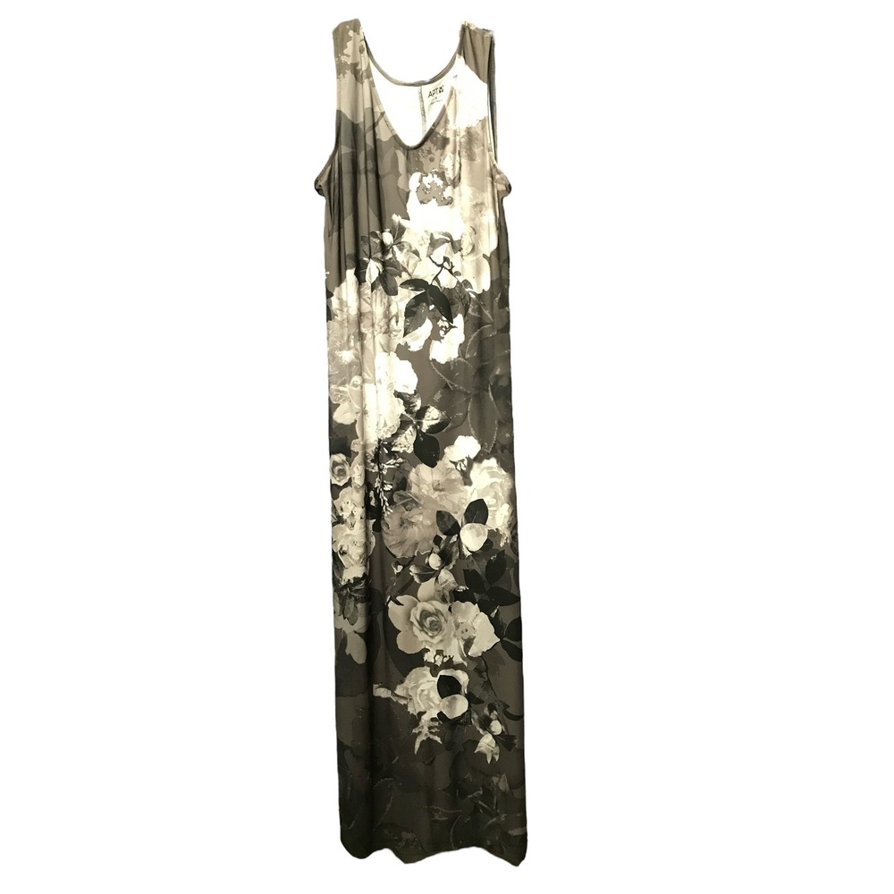 Apt. 9 Gray Black White V Neck Sleeveless Maxi‎ Dress